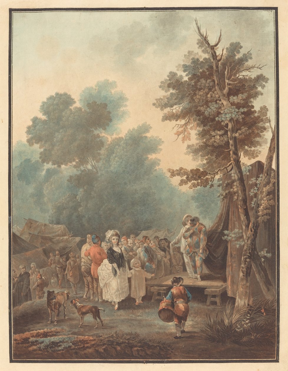 Landsbymesse af Charles Melchior Descourtis after Nicolas Antoine Taunay