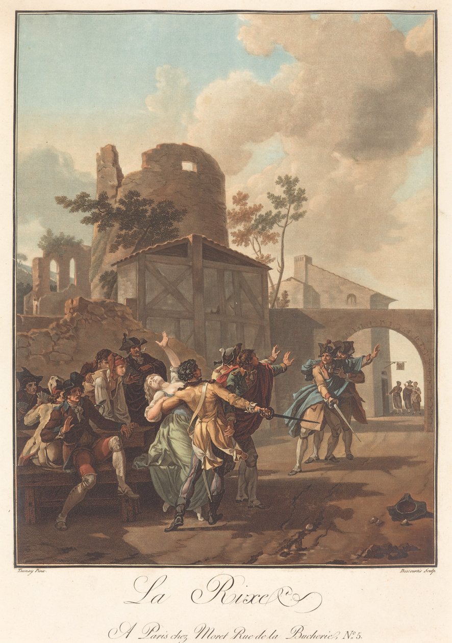 La Rixe (Slaget) af Charles Melchior Descourtis after Nicolas Antoine Taunay