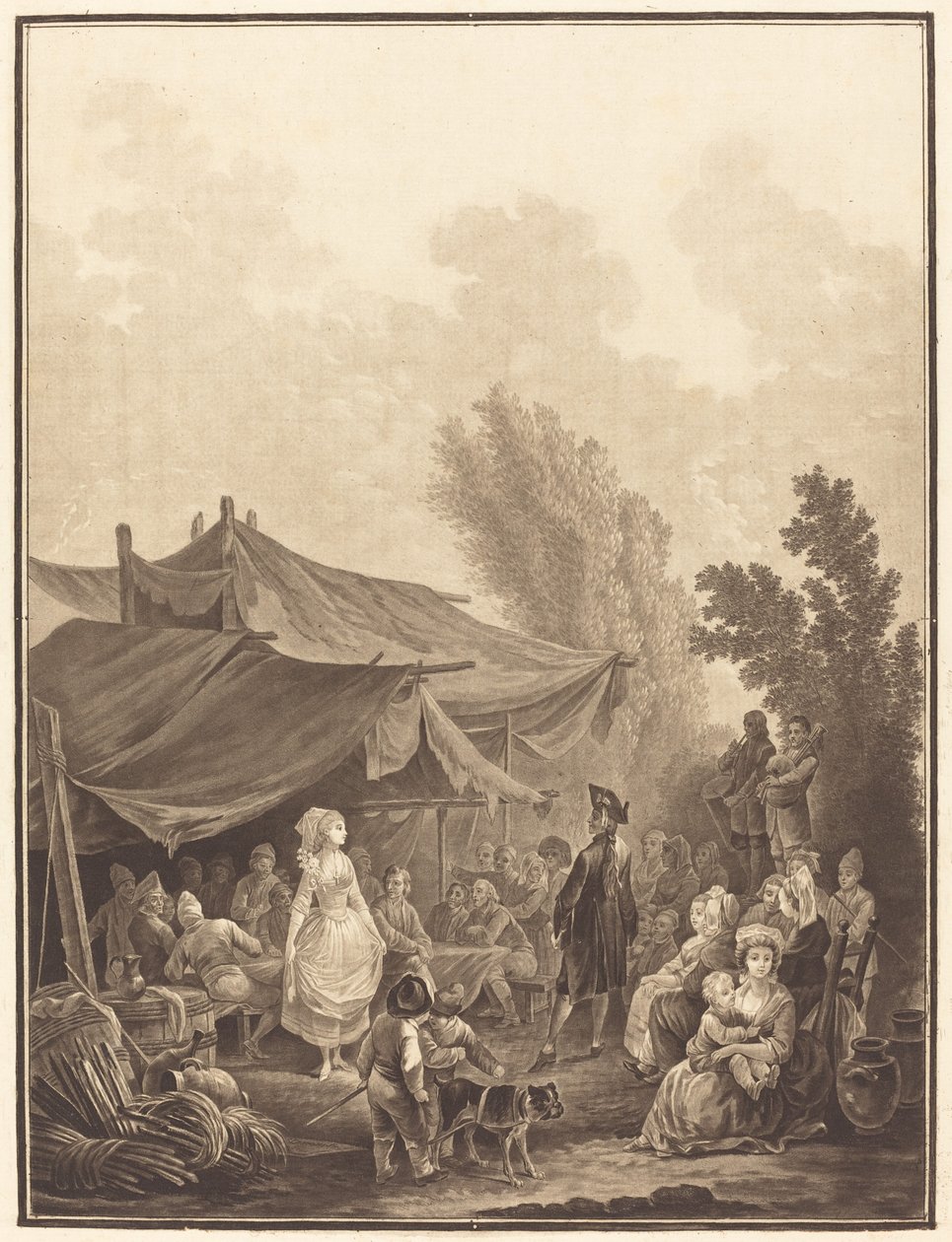 Noce de Village (landsbybryllup) af Charles Melchior Descourtis after Nicolas Antoine Taunay