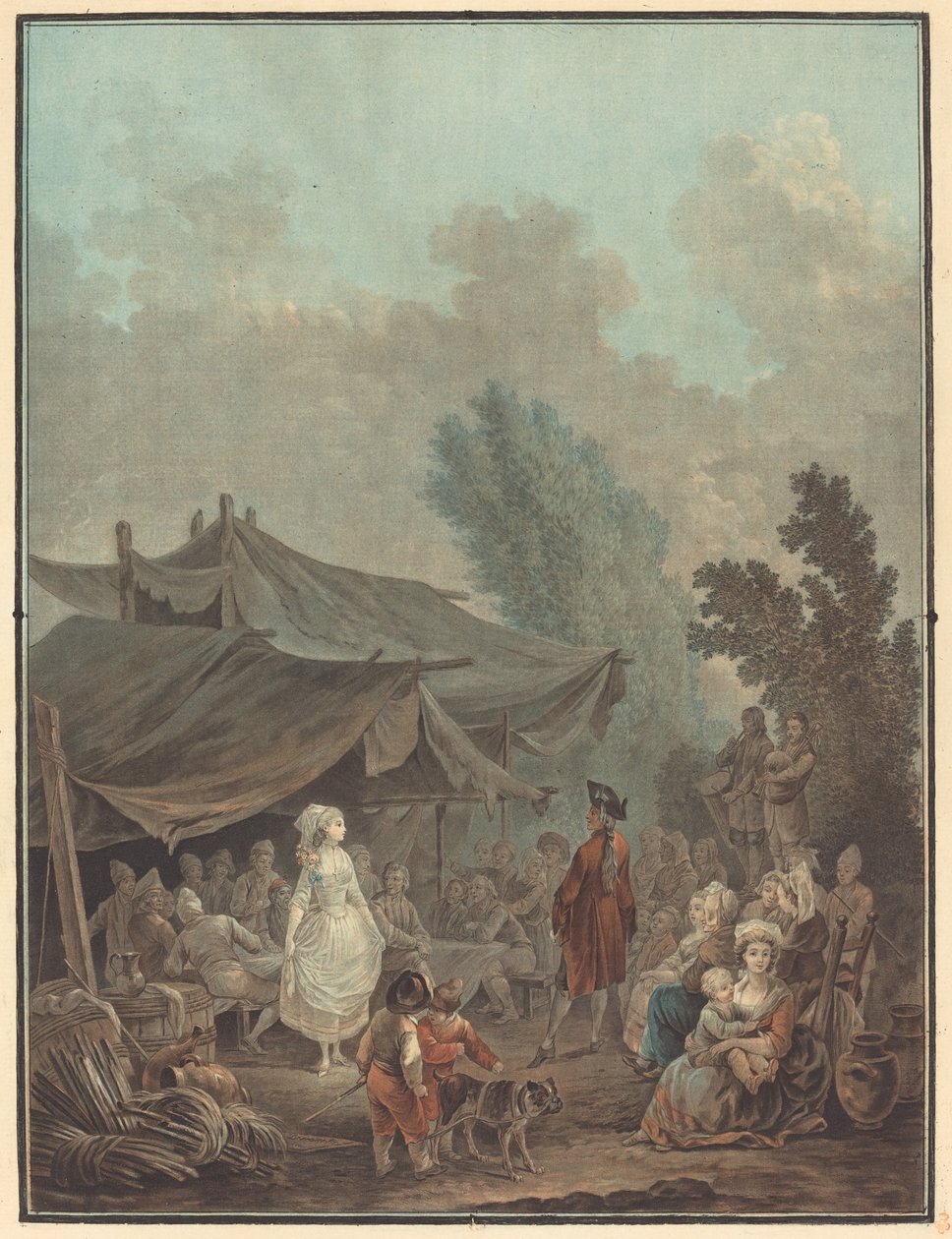 Noce de Village (landsbybryllup) af Charles Melchior Descourtis after Nicolas Antoine Taunay