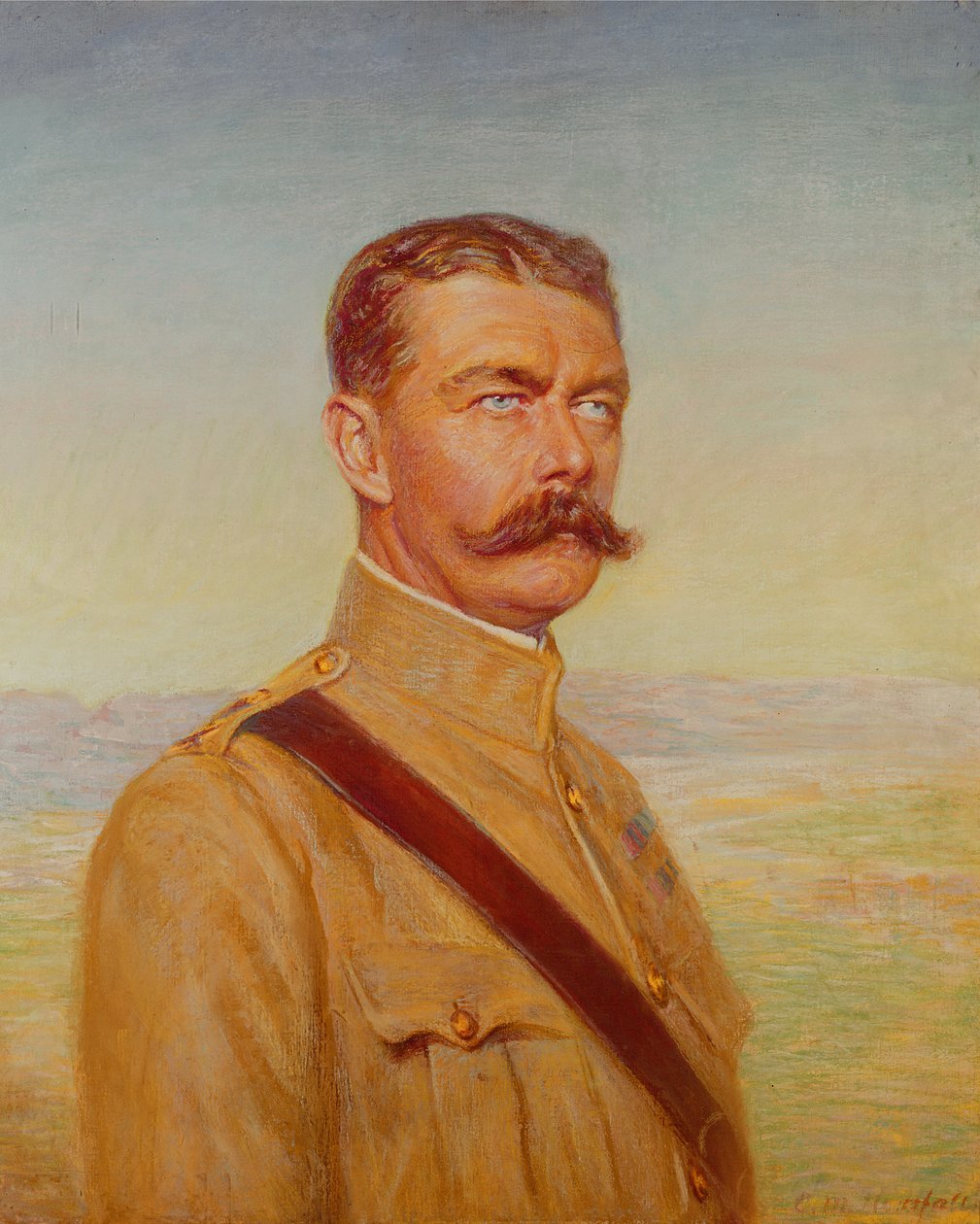 Kitchener of Khartoum (pastel på papir) af Charles Mendelssohn Horsfall