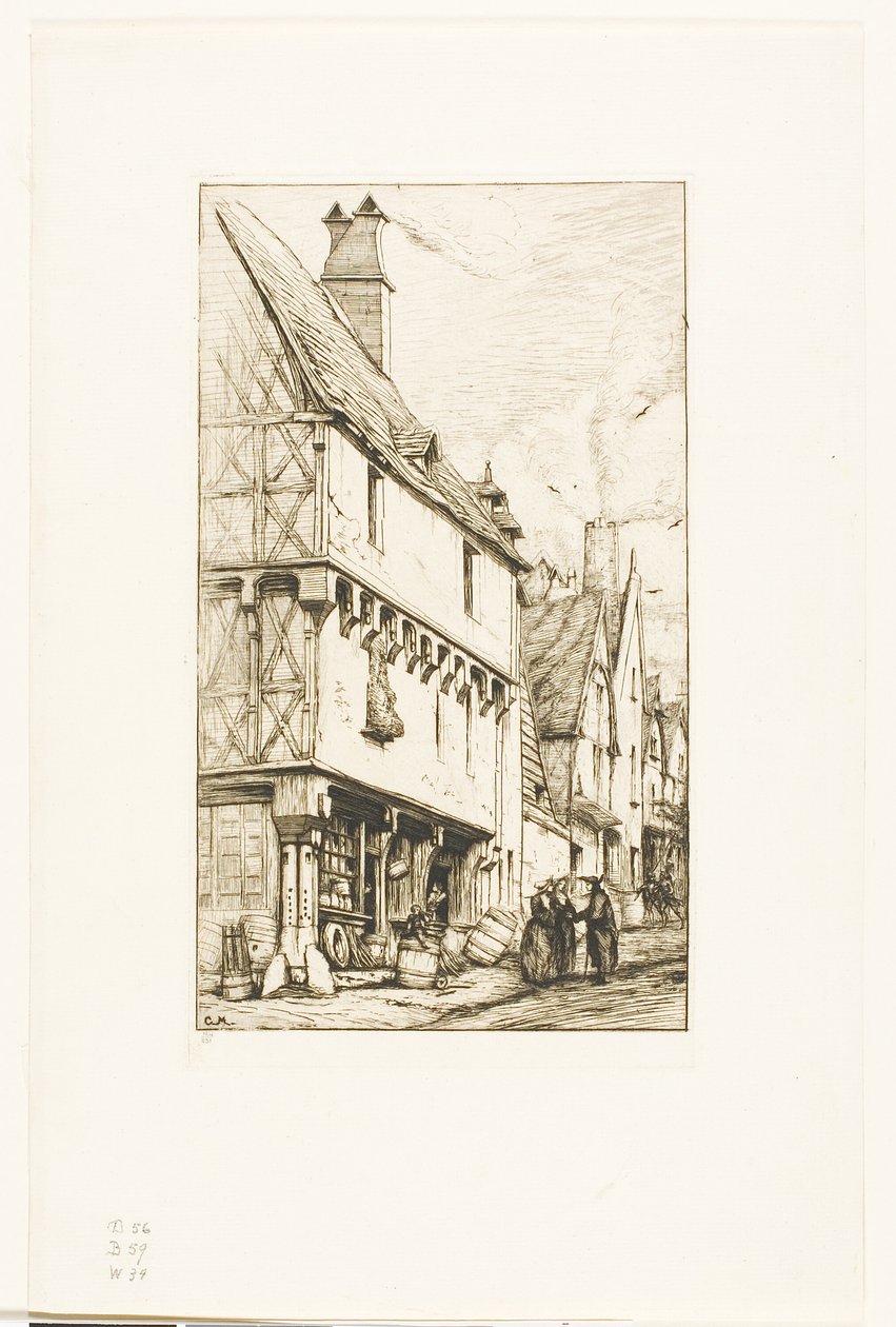 Et gammelt hus ved Bourges af Charles Meryon