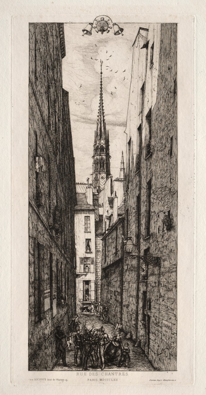 Chantrey Street, Paris, 1862. af Charles Meryon