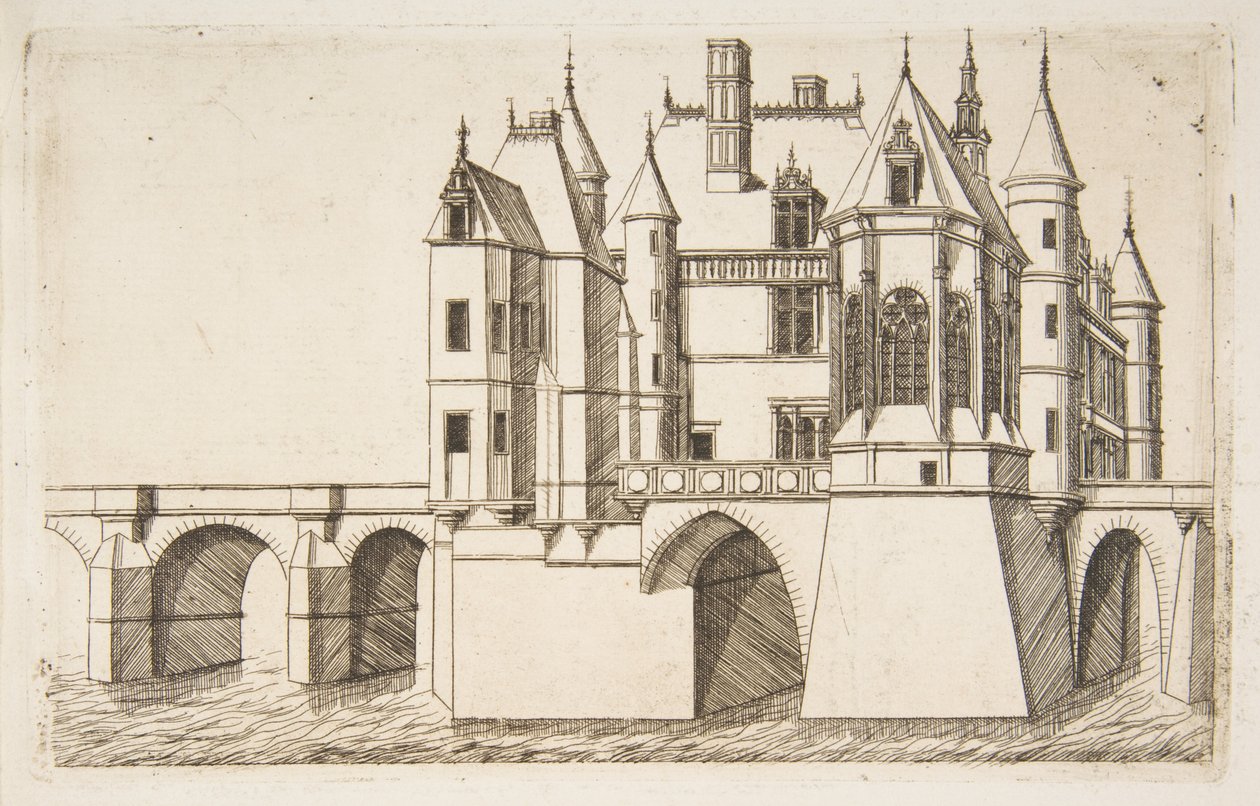 Chenonceau-slottet, nr. 2 (Chenonceau-slottet, nr. 2) af Charles Meryon