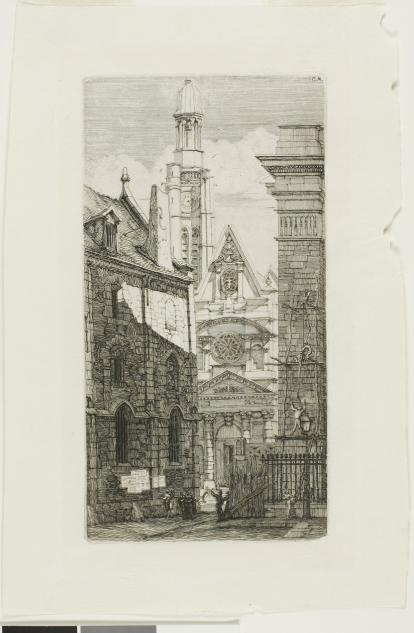 St. Etienne du Mont-kirken, Paris af Charles Meryon