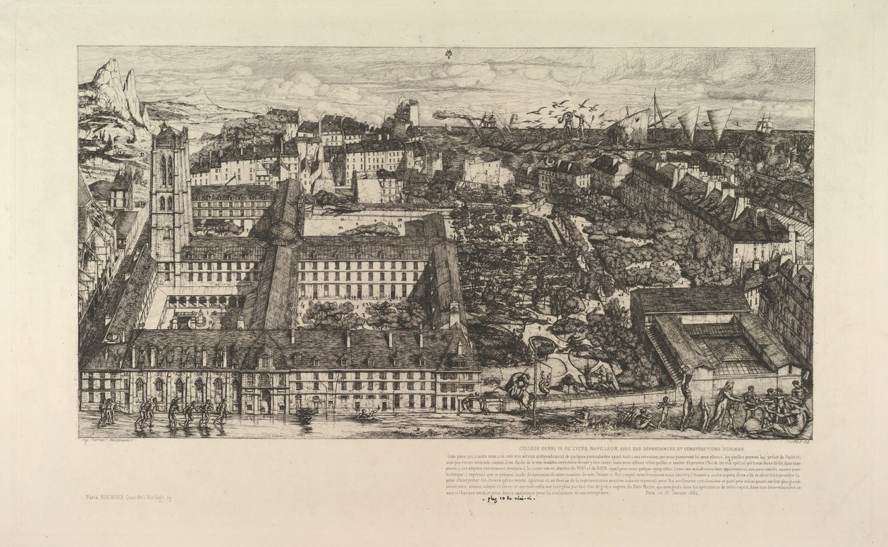 College Henri IV eller Lycée Napoléon, 1863-64. af Charles Meryon