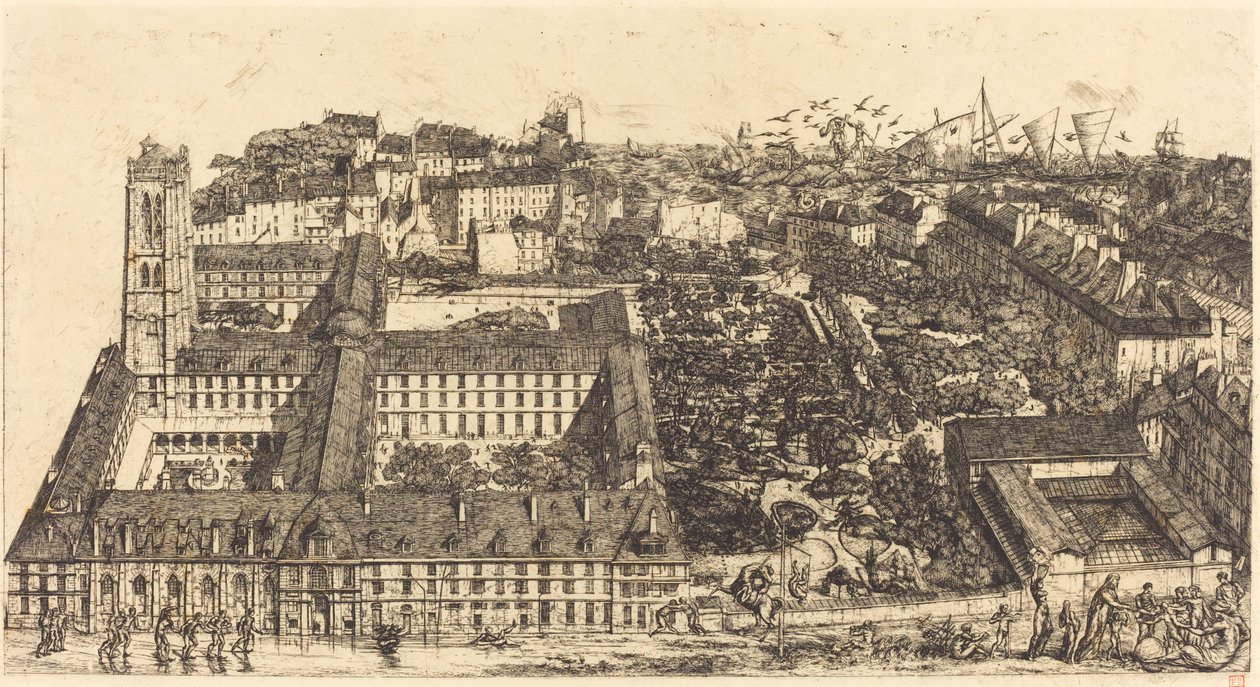 Collège Henri IV, Paris eller Lycée Napoléon (Henry IV College eller Napoleon School, Paris) af Charles Meryon