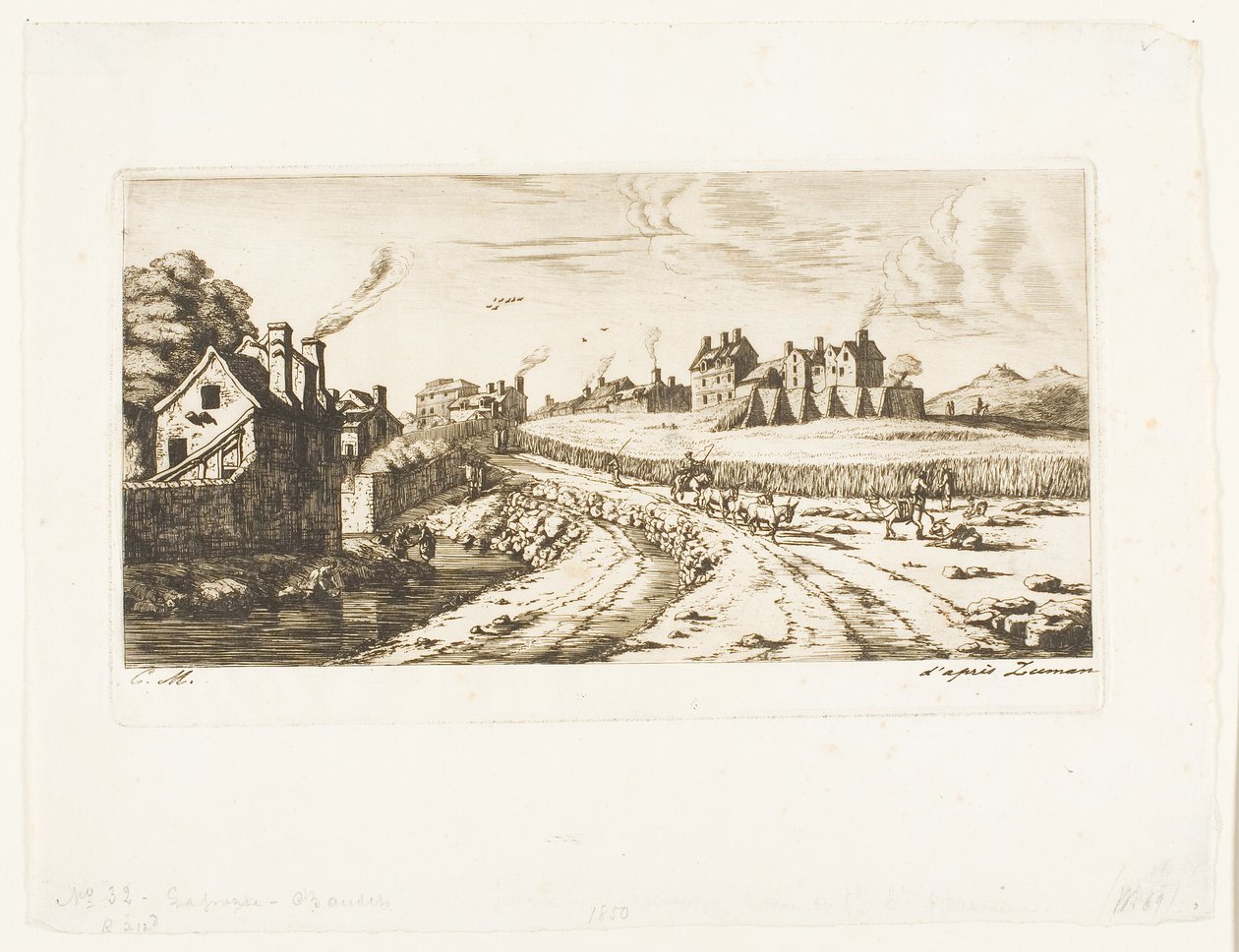 Indgang til forstaden Saint-Marceau, Paris af Charles Meryon