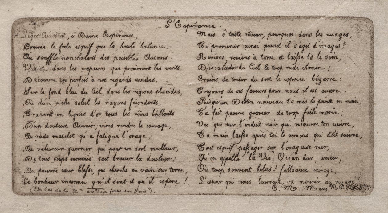 Ætsninger af Paris: Håb af Charles Meryon