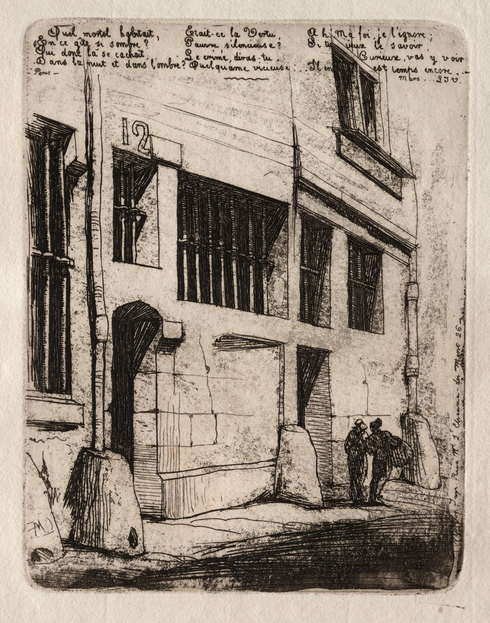 Etchings of Paris: The Street of the Bad Boys, 1854. af Charles Meryon