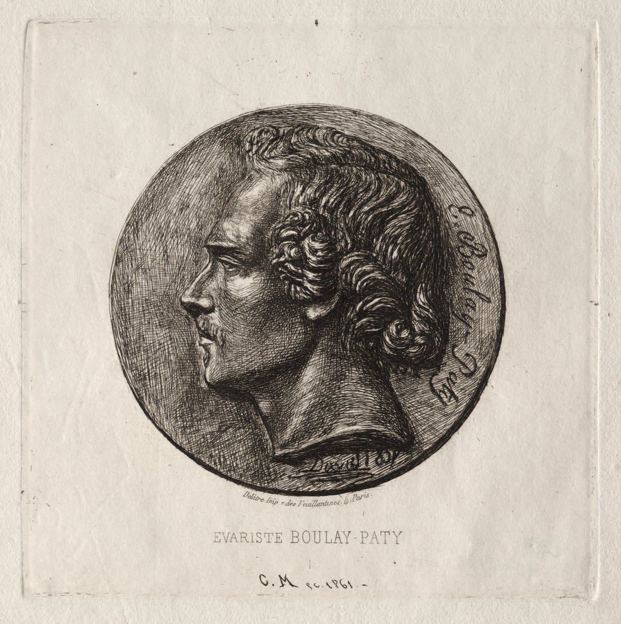 Evariste Boulay-Paty, en digter, 1861. af Charles Meryon