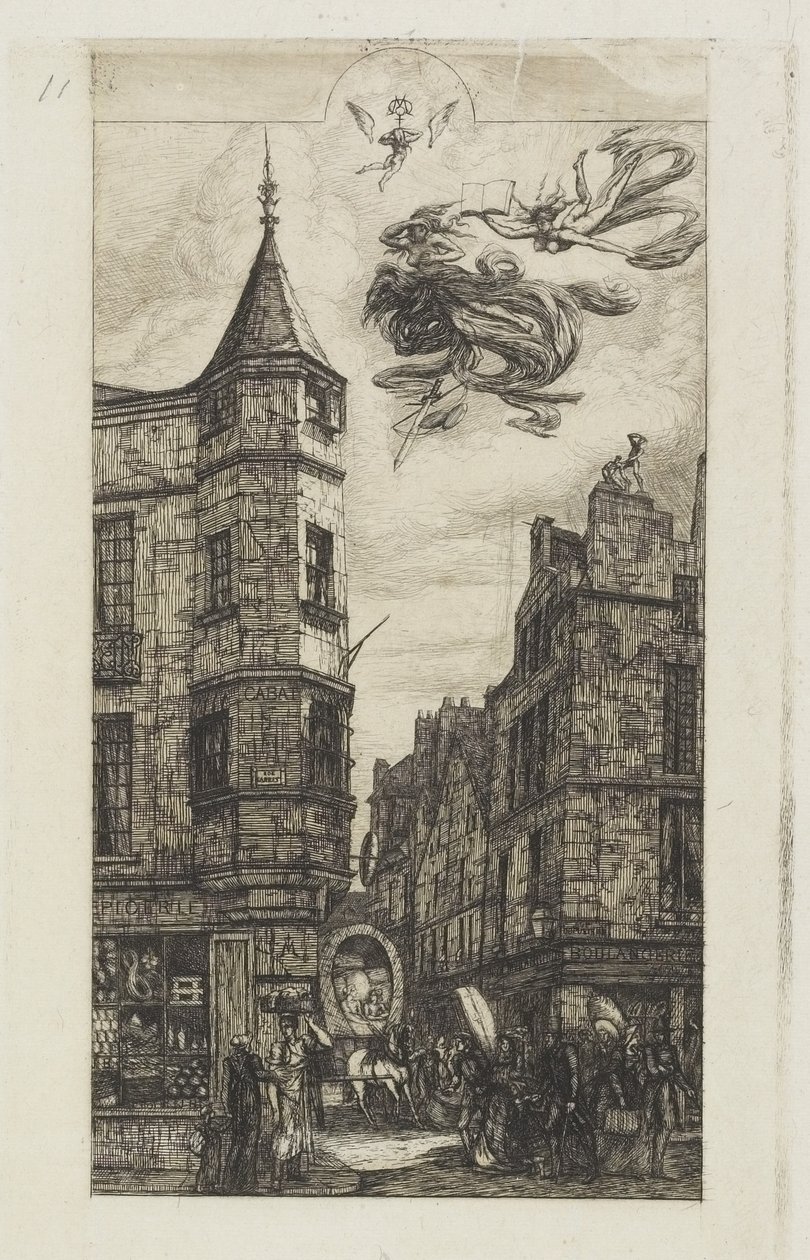 Hus med et tårn, nr. 22, 1861 af Charles Meryon