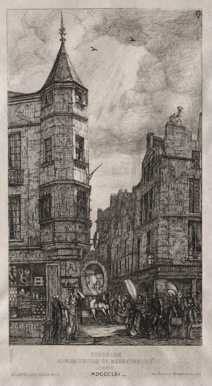 House with a Turret, nr. 22 Street of School of Medicine, 1861. af Charles Meryon