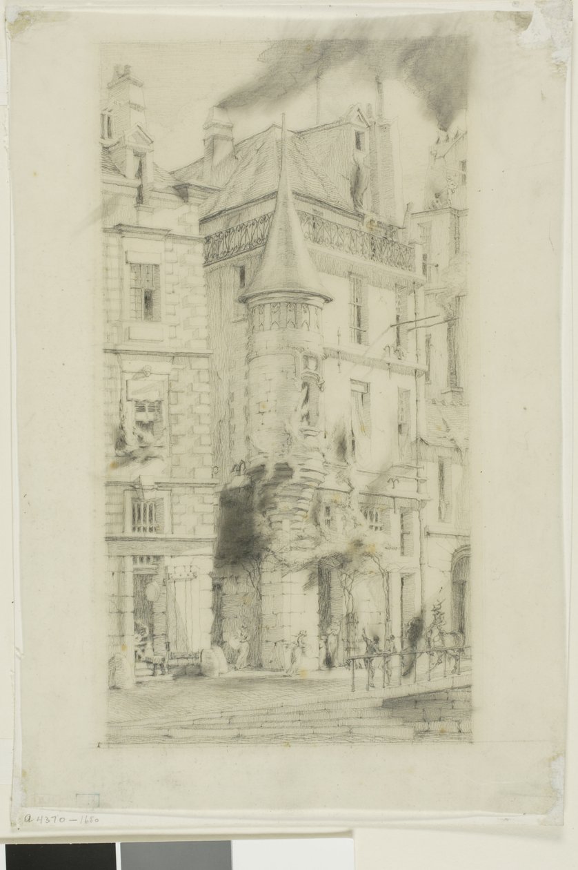 Hus med et tårn, rue de la Tixéranderie, Paris af Charles Meryon