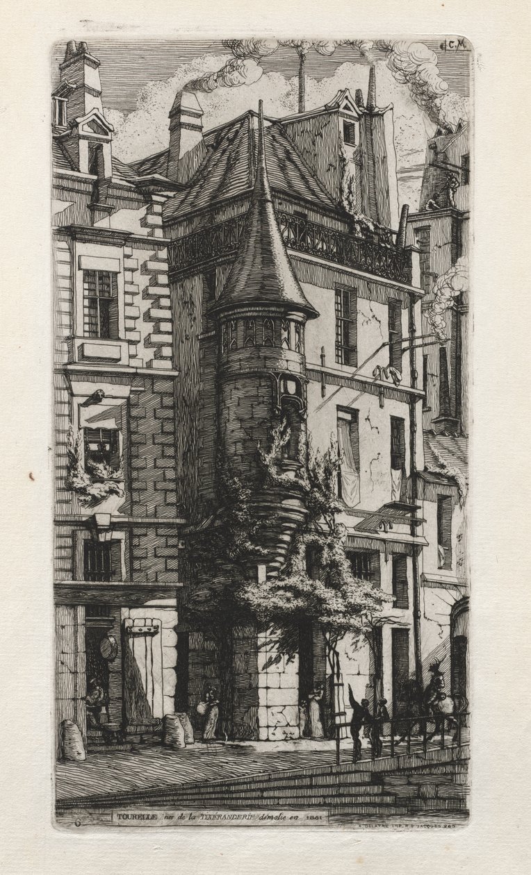 Hus med et tårn, rue de la Tixéranderie, Paris af Charles Meryon