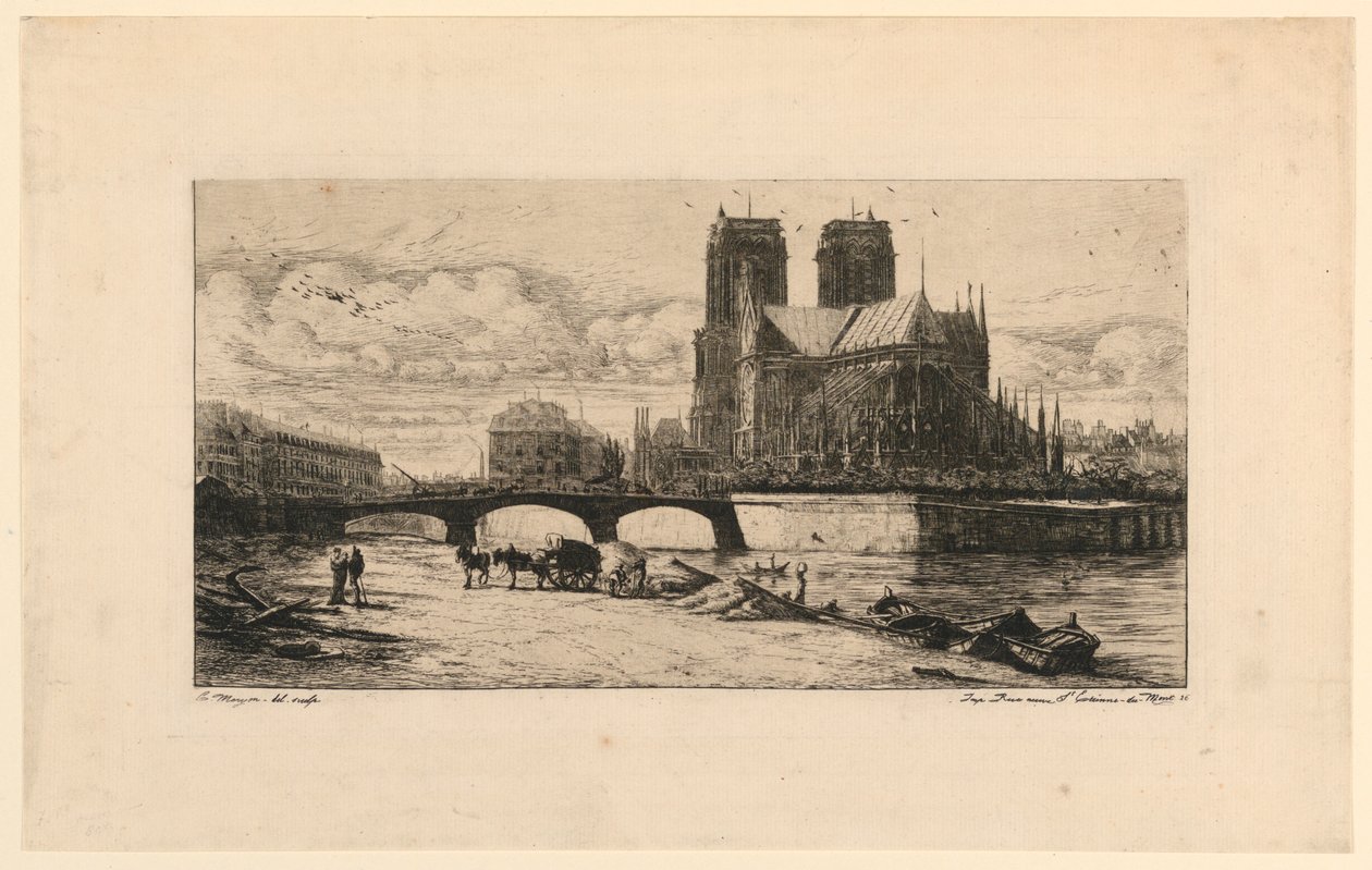The Apse of Notre Dame de Paris (The Apse of Notre Dame, Paris) af Charles Meryon