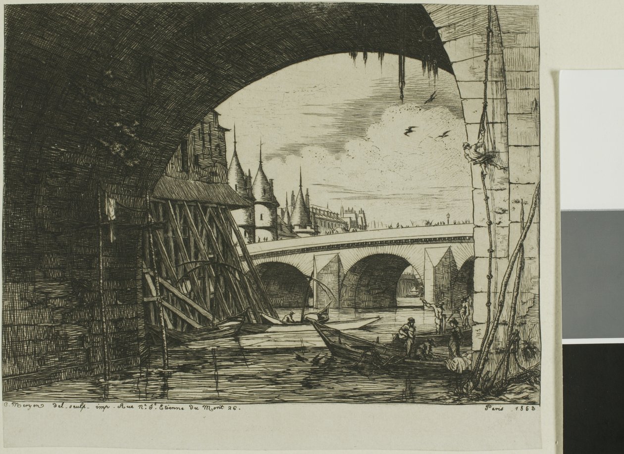 Arken ved Notre-Dame-broen af Charles Meryon