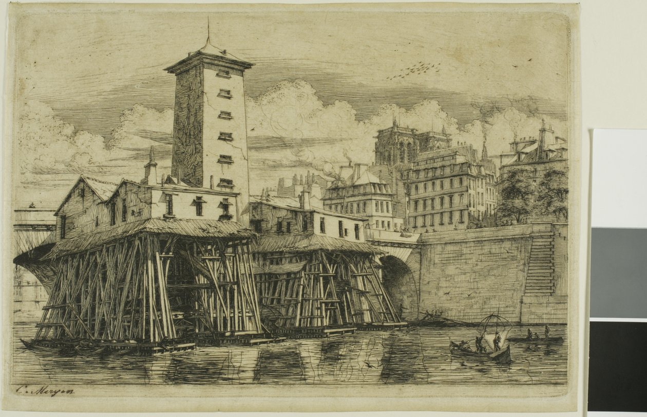 Notre-Dame Pump, Paris af Charles Meryon
