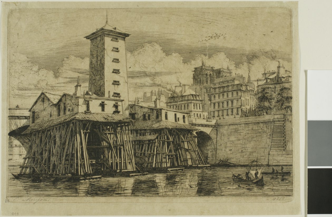 Notre-Dame Pump, Paris af Charles Meryon