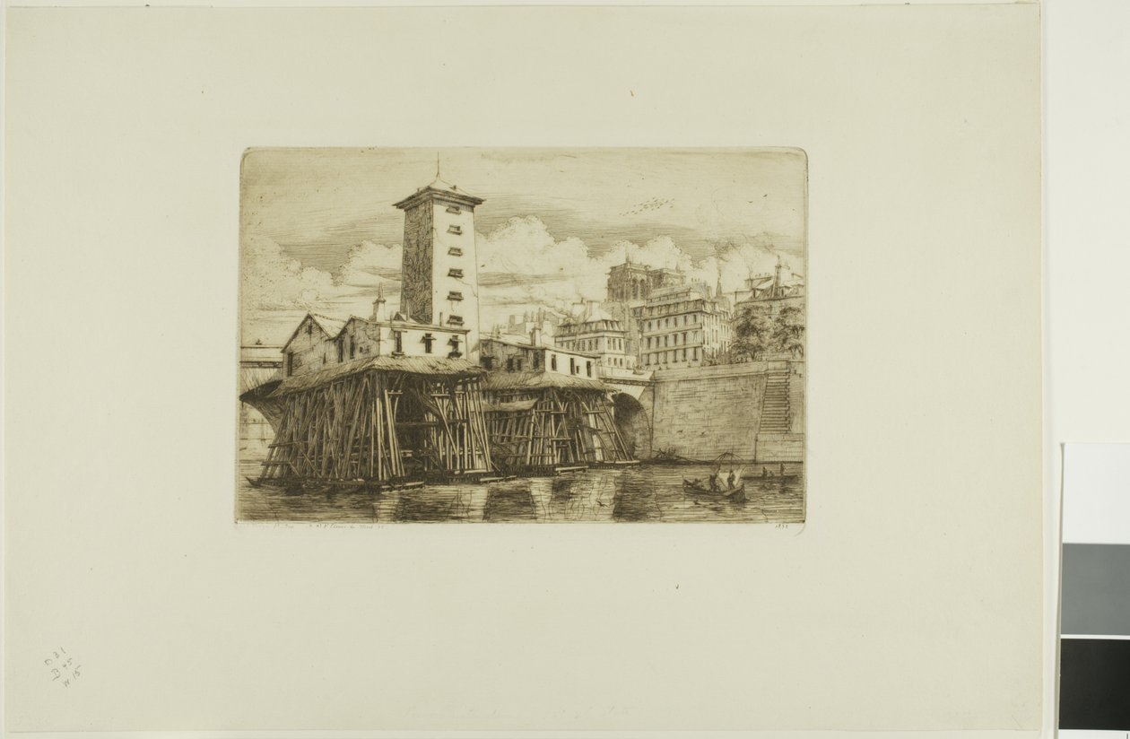 Notre-Dame Pump, Paris af Charles Meryon
