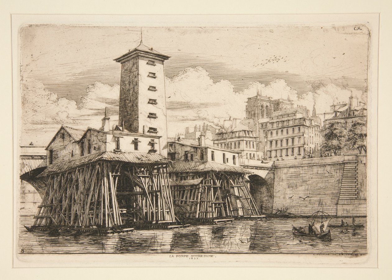 Notre Dame pumpen, 1852 af Charles Meryon