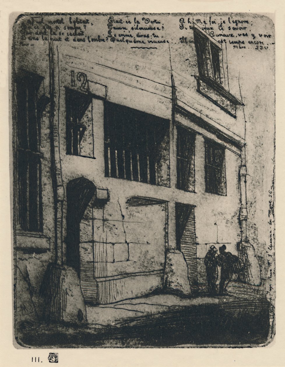La Rue Des Bad Garcons 3. stat, 5 x 3 78 tommer, 1854, 1927 af Charles Meryon