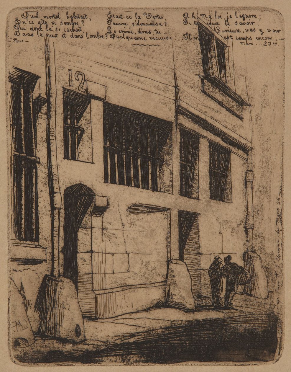 La Rue des Mauvais Garçons  -  1854 af Charles Meryon