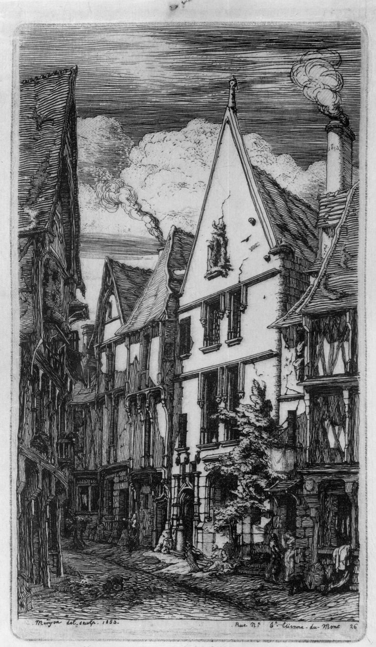 Rue des Toiles i Bourges af Charles Meryon