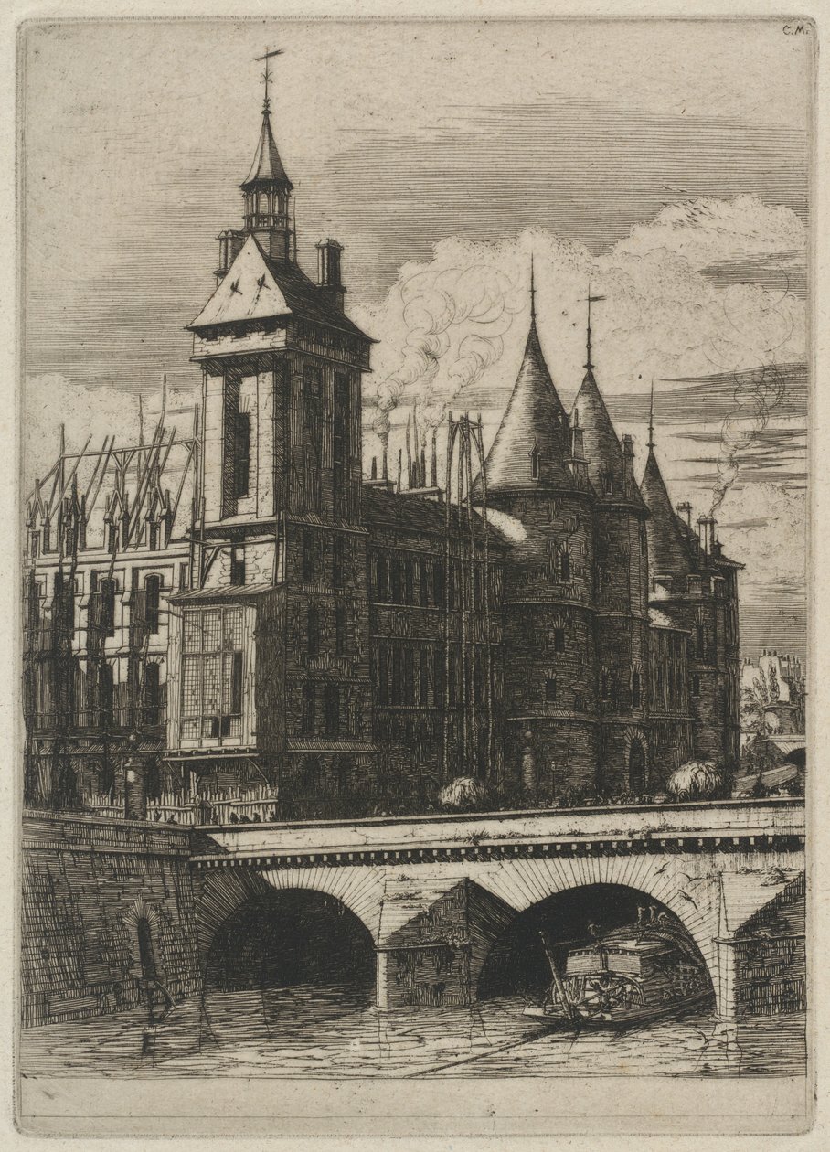 Klokketårnet, Paris (Klokketårnet, Paris) af Charles Meryon