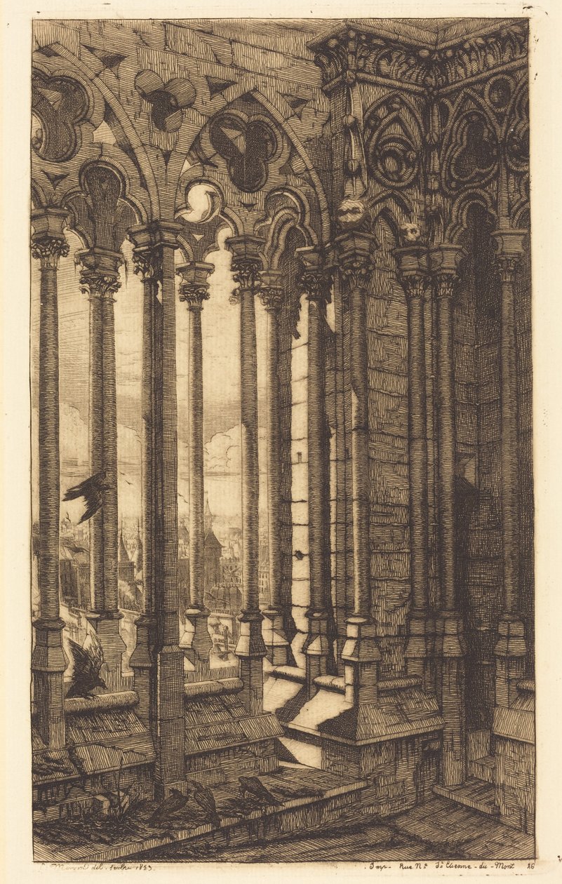 Notre-Dame-galleriet, Paris (The Gallery of Notre Dame, Paris) af Charles Meryon
