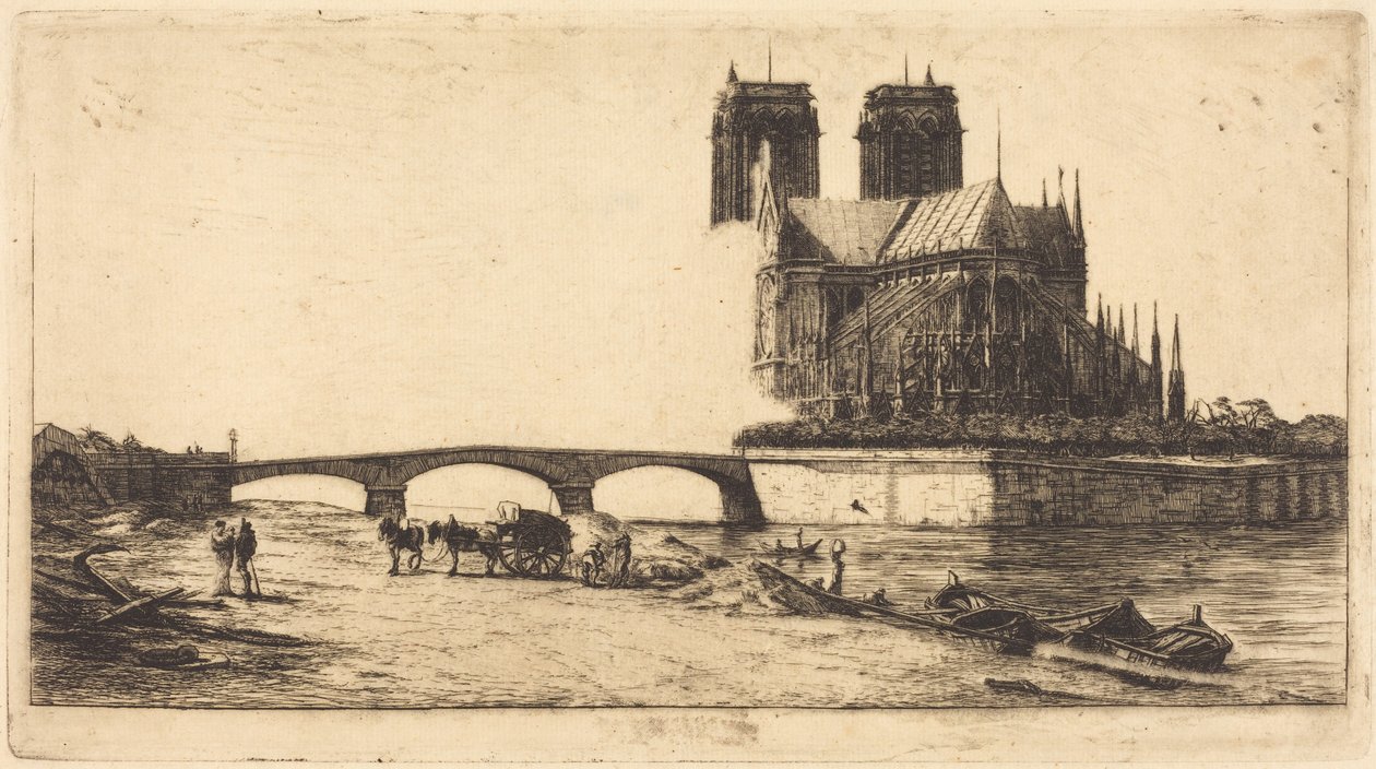 Apsiden i Notre-Dame i Paris (Apsiden i katedralen Notre-Dame, Paris) af Charles Meryon