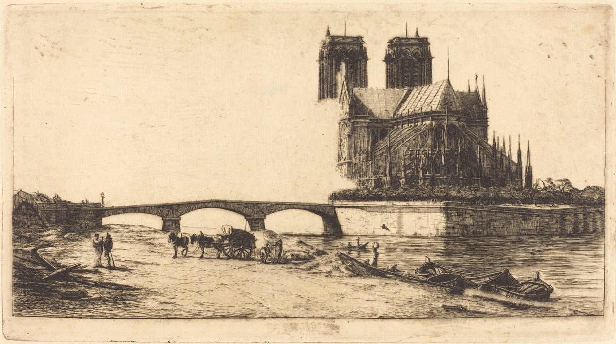 Apsis af Notre-Dame de Paris (Apsis i katedralen Notre-Dame, Paris) af Charles Meryon