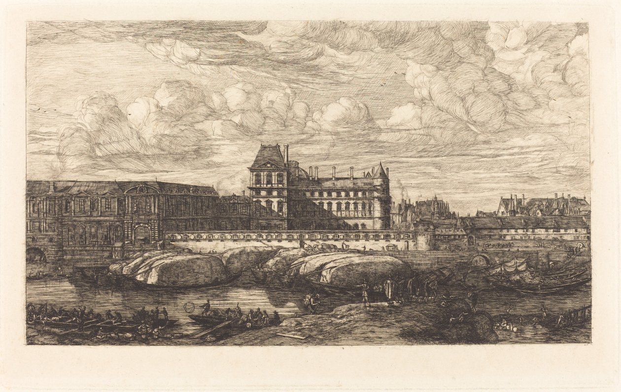 Det gamle Louvre, fra et maleri af Zeeman, 1651 af Charles Meryon
