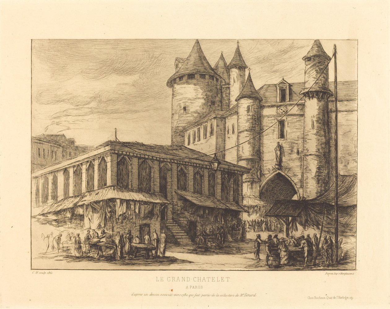 Le Grand Chatelet, Paris, omkring 1780 (The Grand Chatelet, Paris, omkring 1780) af Charles Meryon