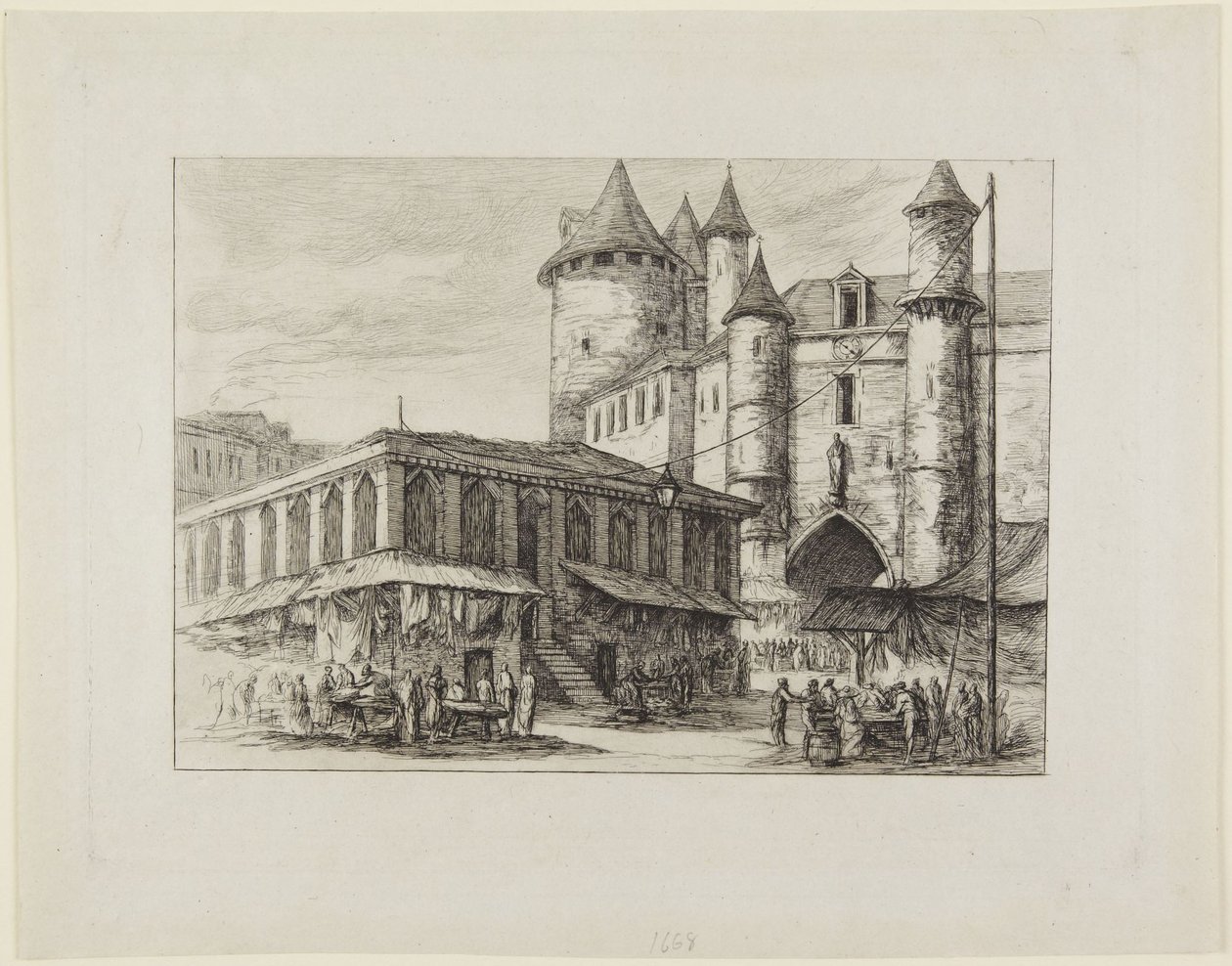 Le Grand Châtelet omkring 1780 af Charles Meryon
