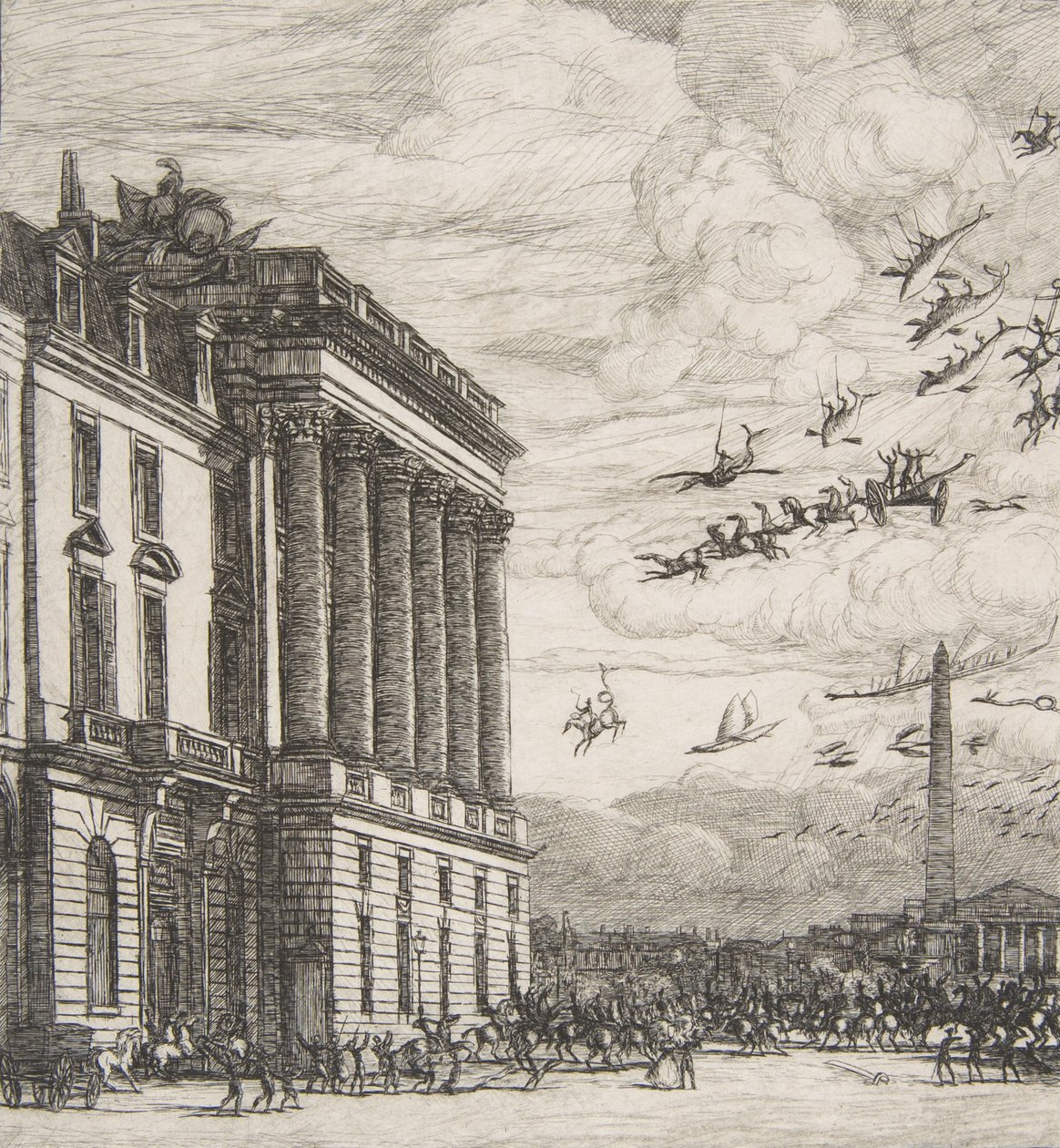 Marineministeriet, Admiralitetet, Paris, 1865. af Charles Meryon