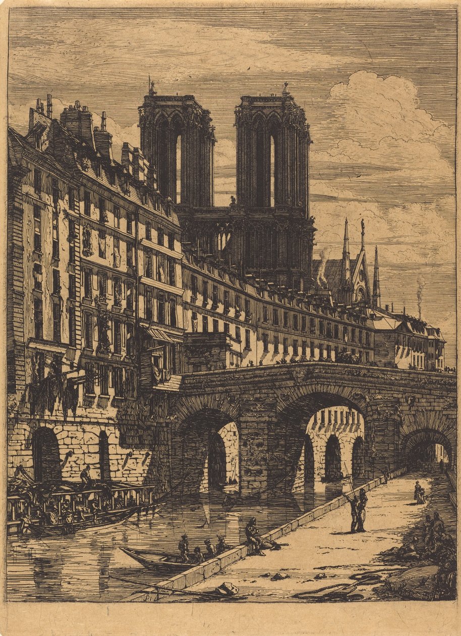 Le Petit Pont, Paris af Charles Meryon