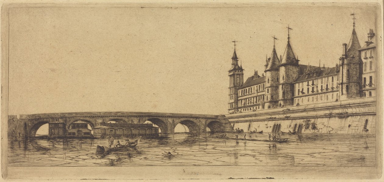 Le Pont-au-Change, Paris af Charles Meryon