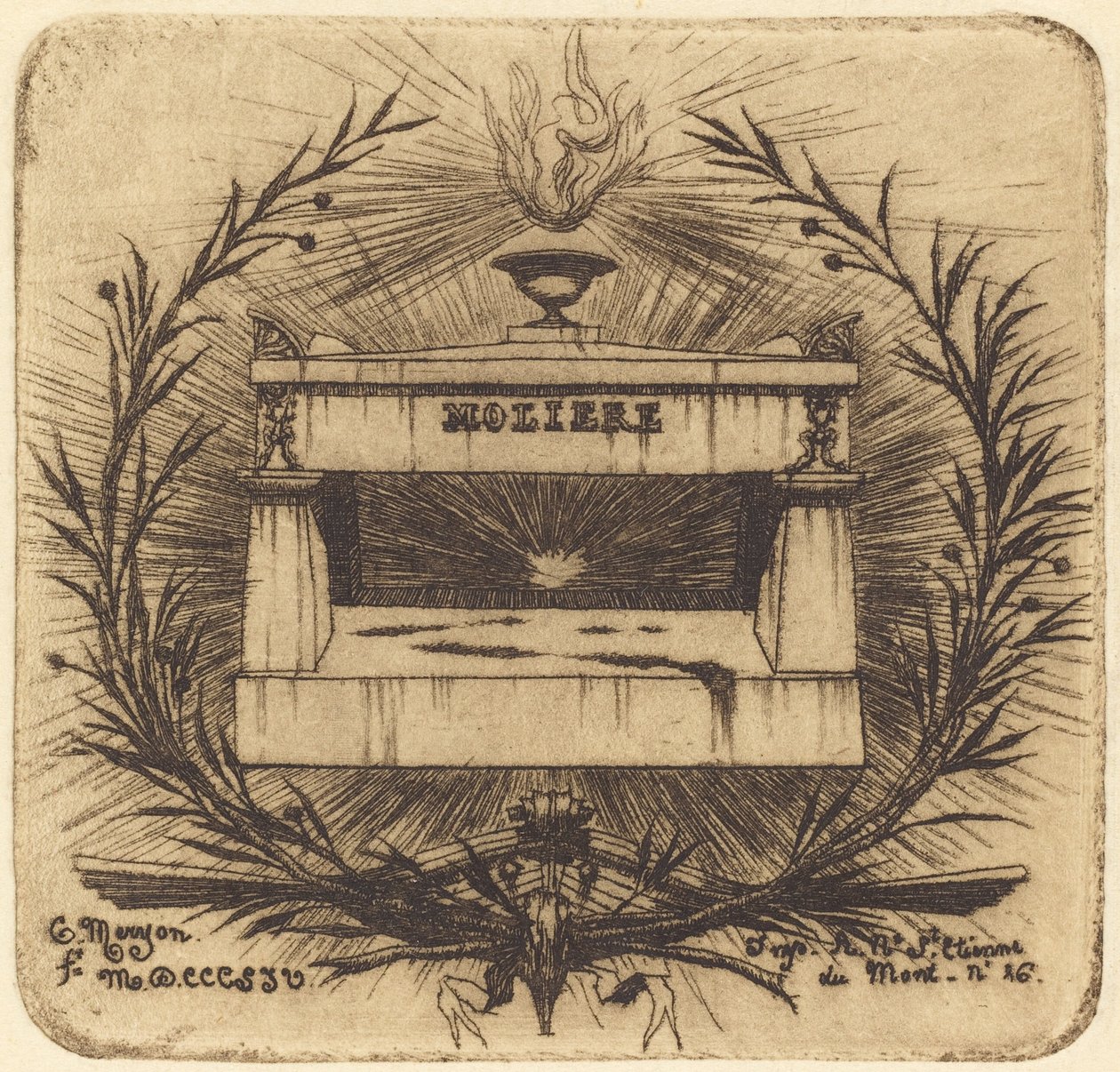 Molières grav, på Père-Lachaise kirkegård, Paris af Charles Meryon