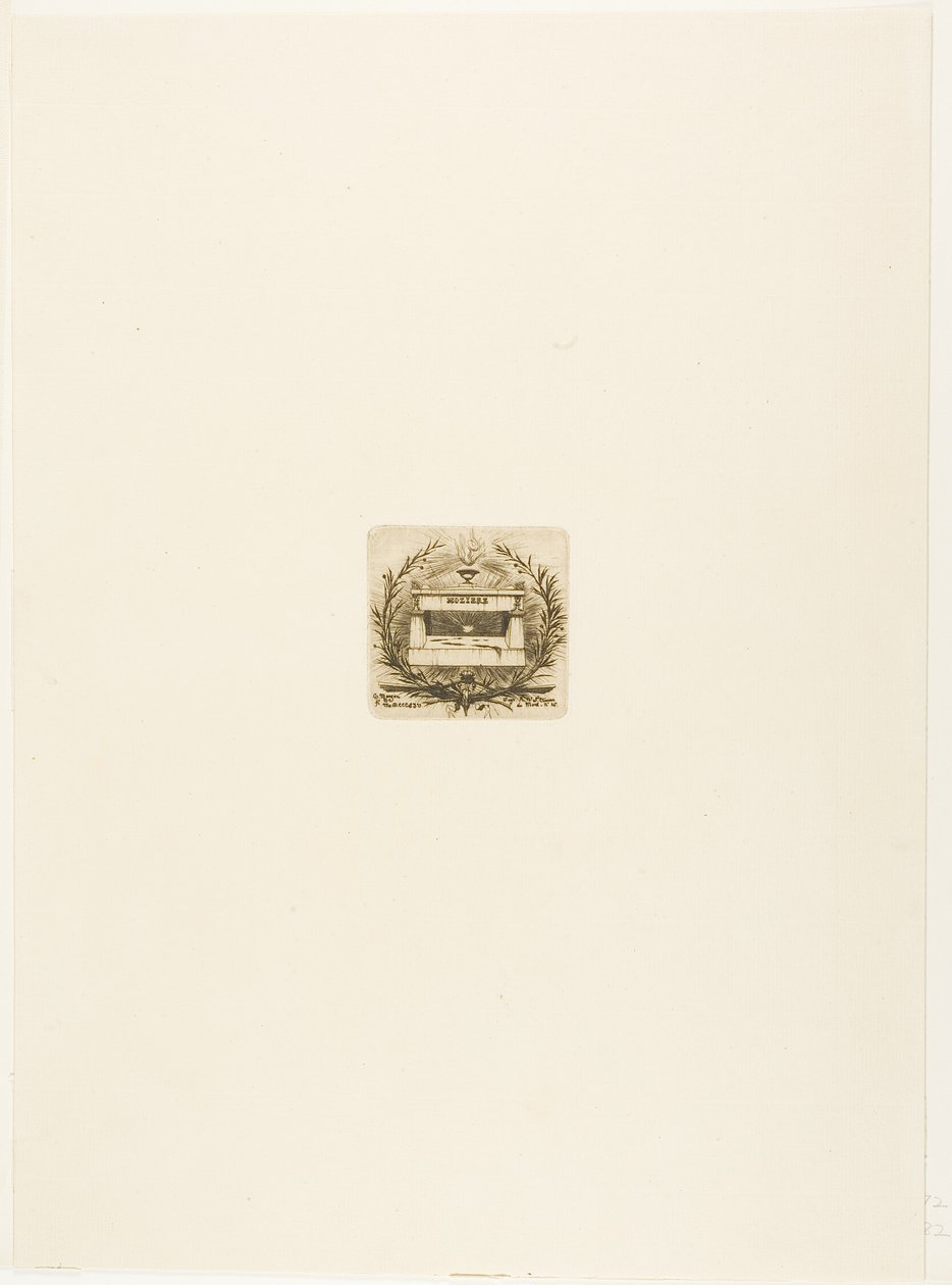 Molières grav, Père-Lachaise-kirkegården, Paris af Charles Meryon