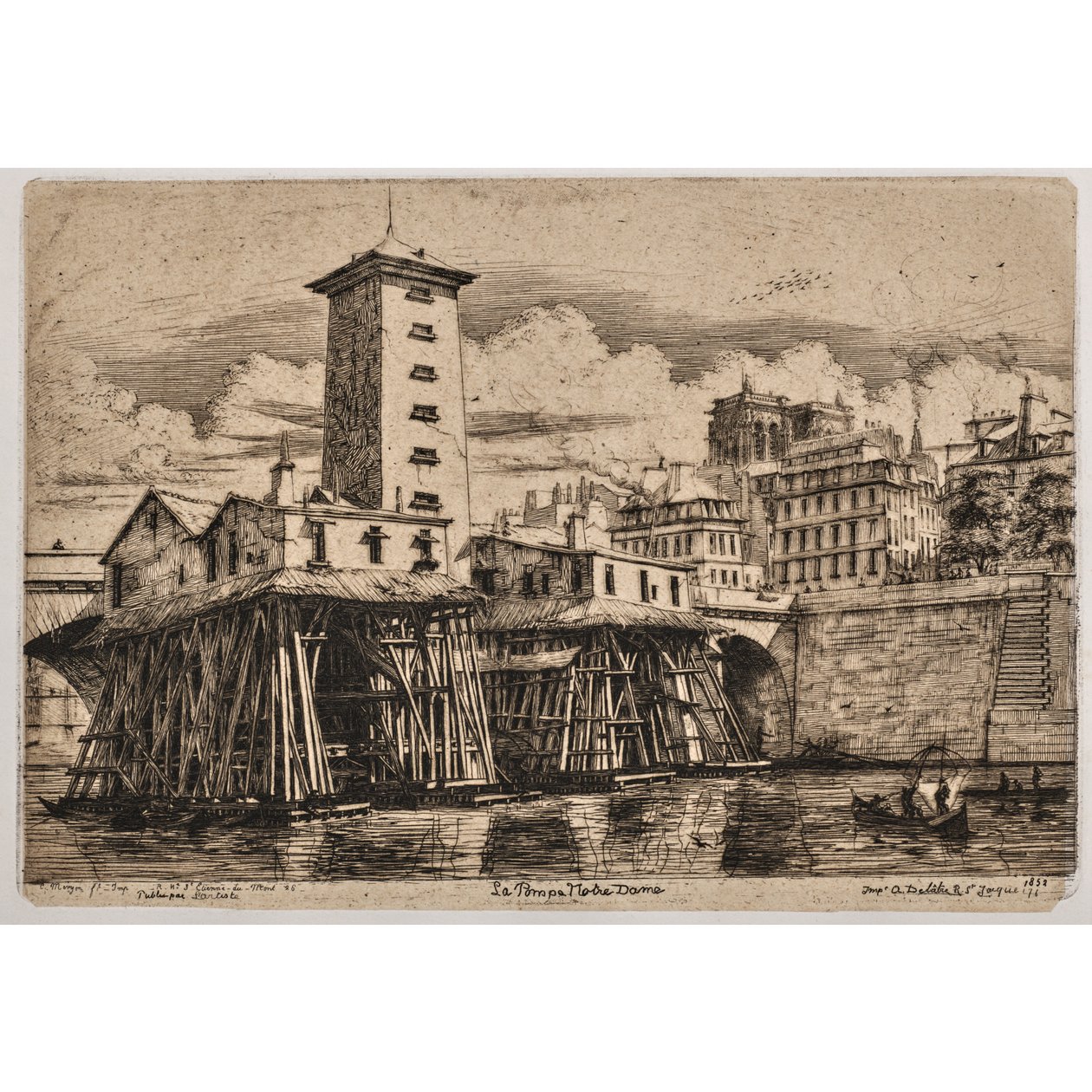 Notre-Dame-pumpen (Notre-Dame-pumpen) af Charles Meryon