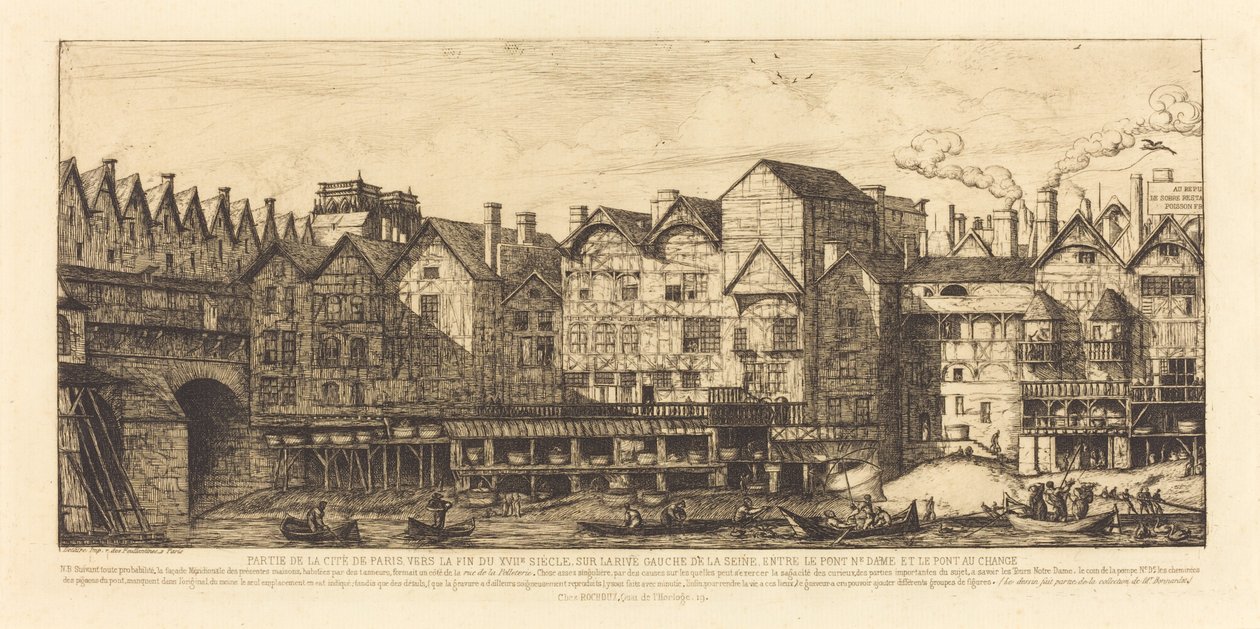 En del af byen mod slutningen af ​​det XVII. århundrede (Udsigt over byen Paris mod slutningen af ​​det XVII. århundrede) af Charles Meryon