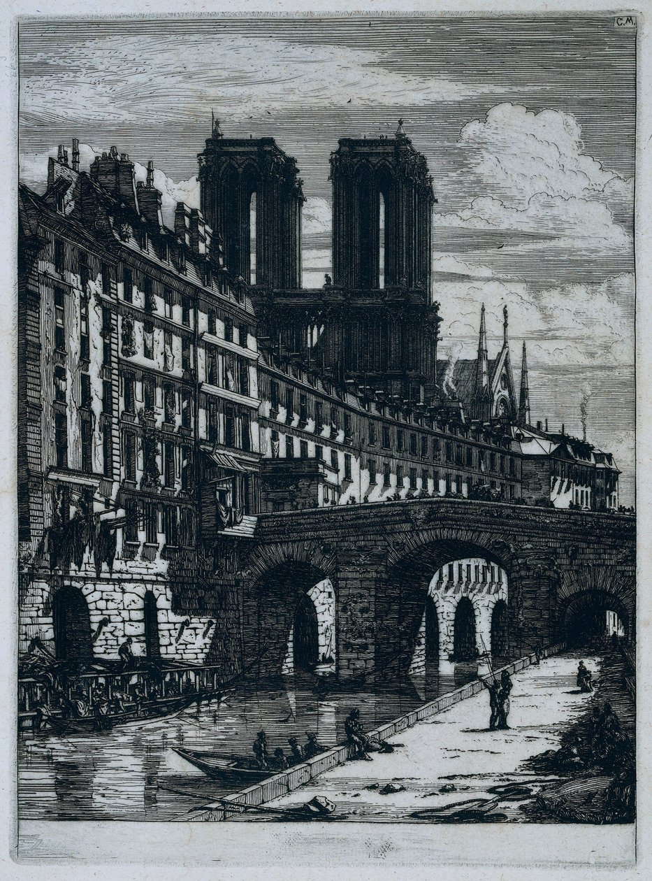 Lille bro over Seinen i Paris Den Lille Bro Etchings on Paris (serietitel) af Charles Meryon