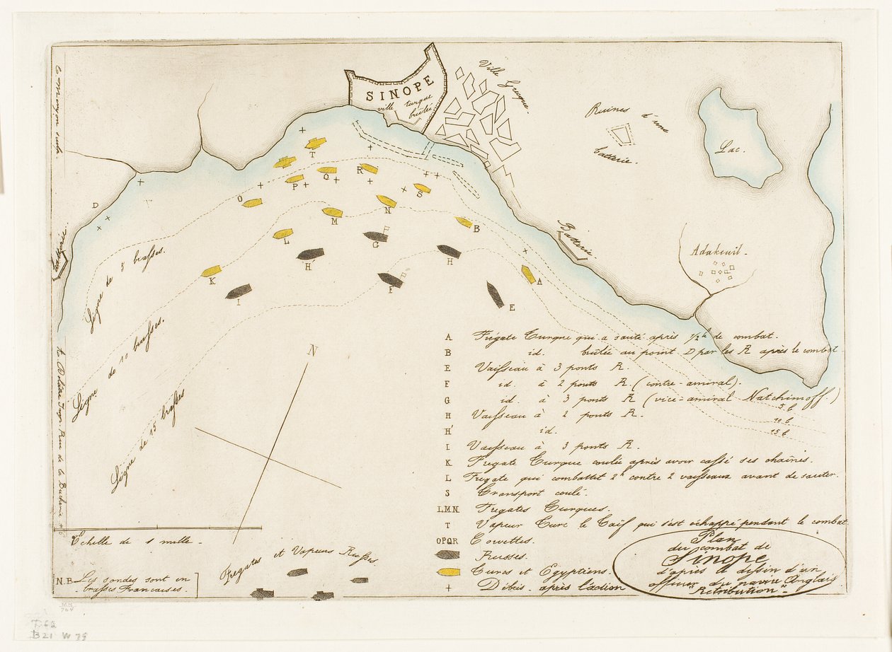Plan for slaget ved Sinope af Charles Meryon