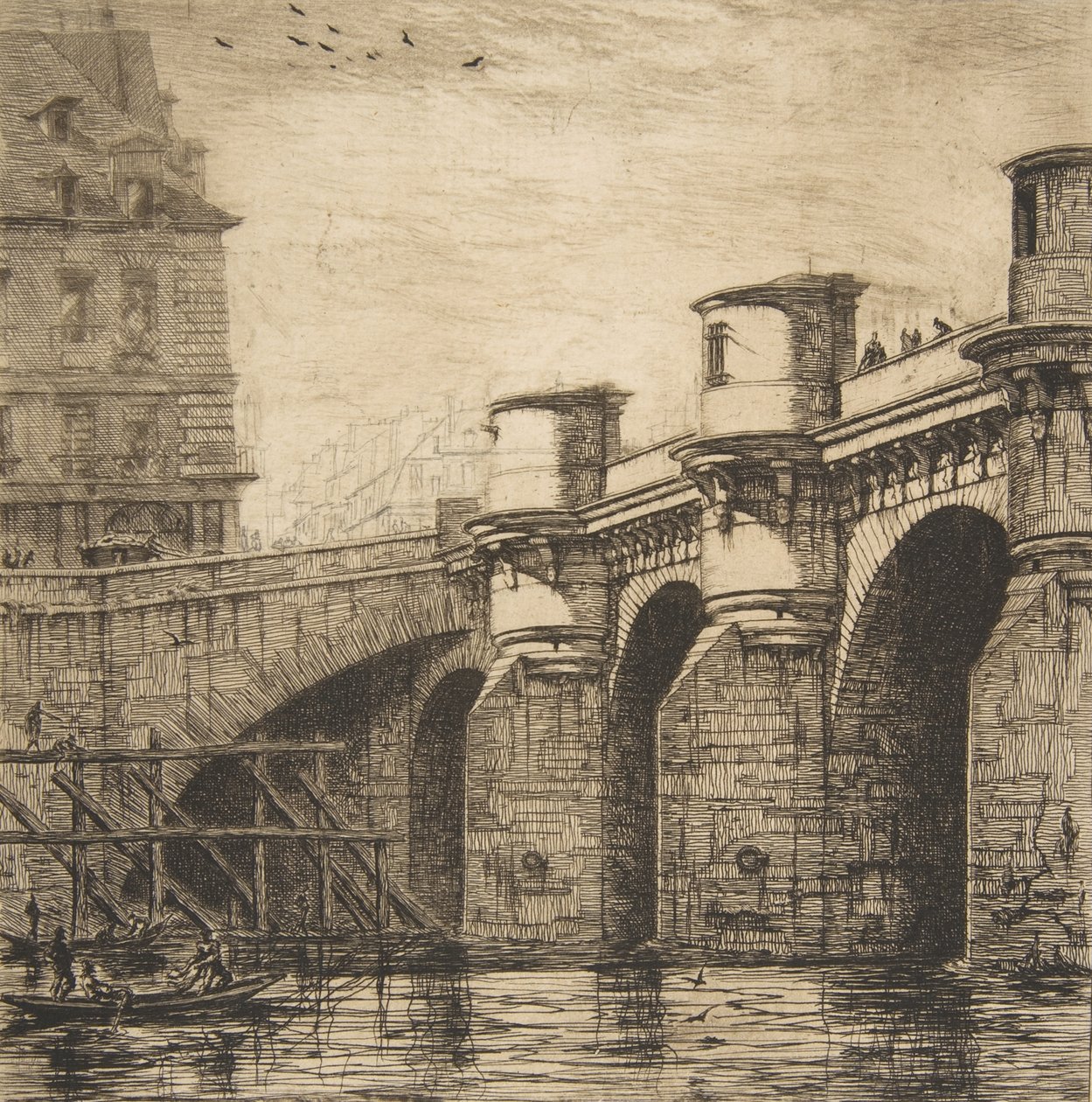 Pont Neuf, Paris, 1853. af Charles Meryon