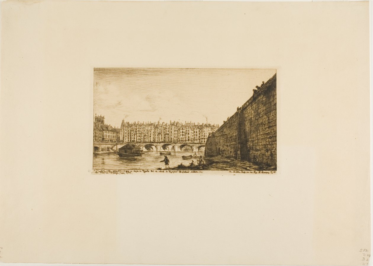 Pont-au-Change, Paris, omkring 1784 af Charles Meryon