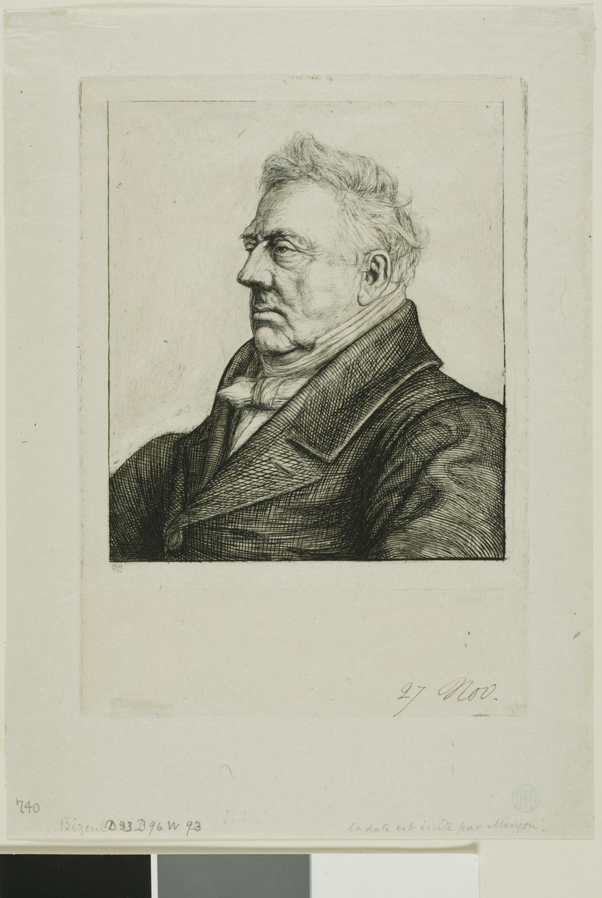 Portræt af Louis Jacques Marie Bizeul, den bretonske arkæolog af Charles Meryon