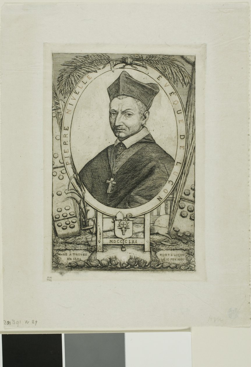 Portræt af Pierre Nivelle, biskop af Luzon af Charles Meryon