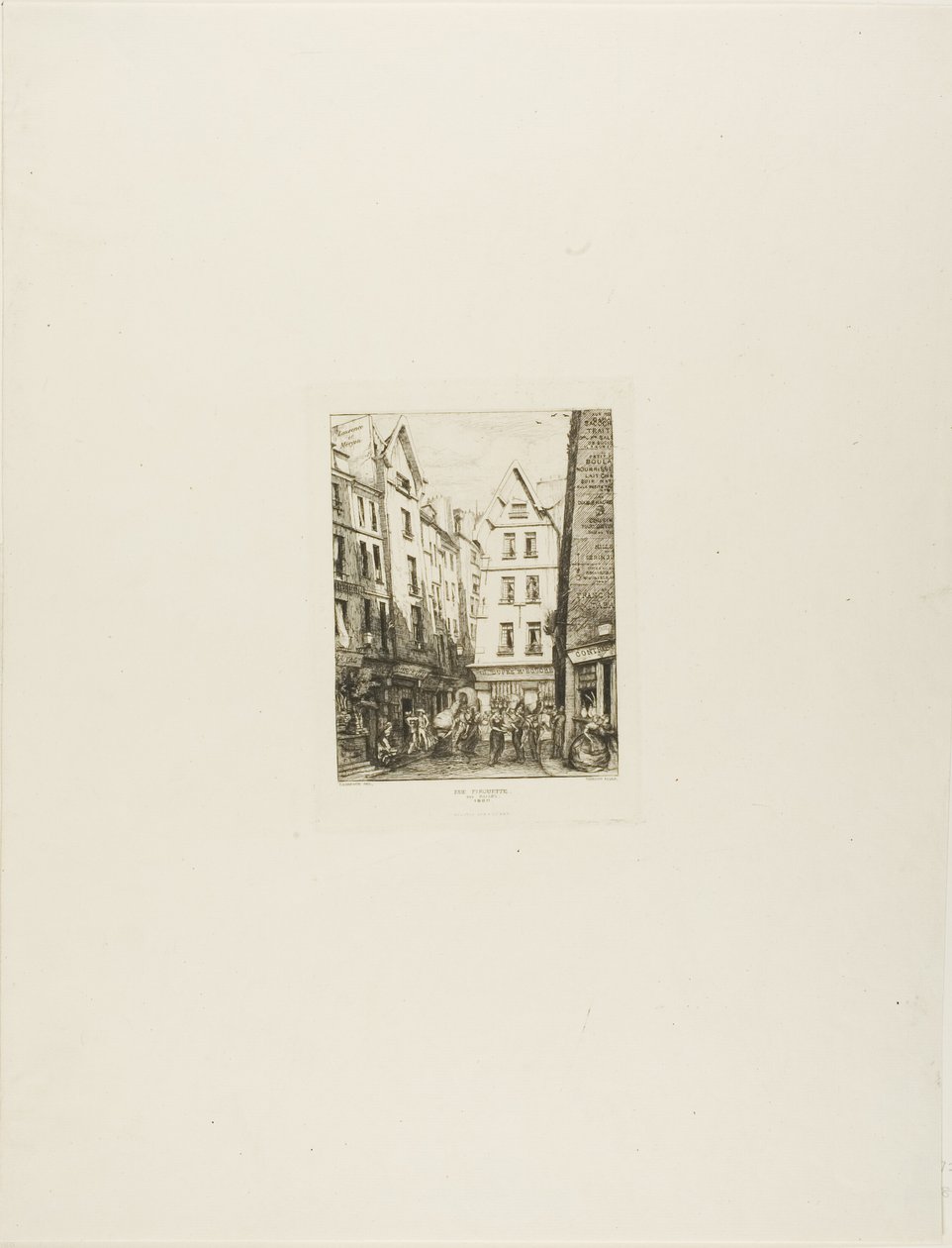 Rue Pirouette i Les Halles, Paris af Charles Meryon