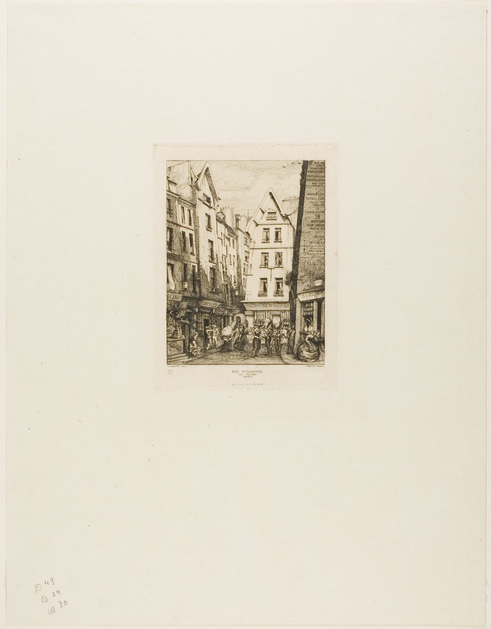 Rue Pirouette i Les Halles, Paris af Charles Meryon